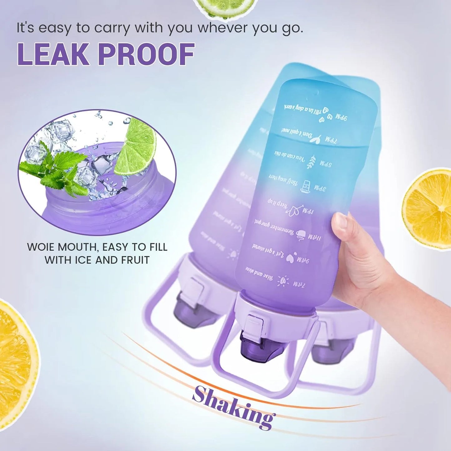 Motivational Water Bottle set of 3